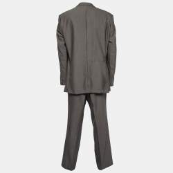 Pre Owned Boss By Hugo Boss Grey Wool Single-Breasted Pasolini1/Movie1 Suit 3XL