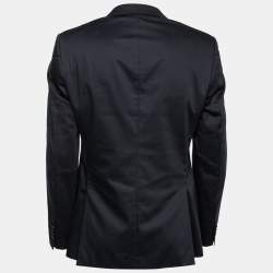 Pre Owned Boss By Hugo Boss Navy Blue Cotton Single-Breasted Huge3/Genius2 Blazer L