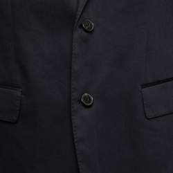 Pre Owned Boss By Hugo Boss Navy Blue Cotton Single-Breasted Huge3/Genius2 Blazer L