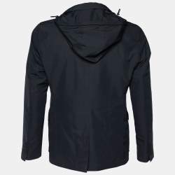 Pre Owned Boss By Hugo Boss Navy Blue Synthetic Hooded Nielson Blazer M