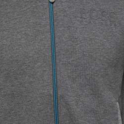 مملوكة مسبقًا Boss by Hugo Boss Grey Knit Zip-Up Hooded Track Jacket M