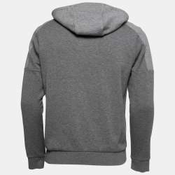 مملوكة مسبقًا Boss by Hugo Boss Grey Knit Zip-Up Hooded Track Jacket M