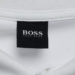 Pre Owned Boss By Hugo Boss White Cotton Polo T-Shirt XL