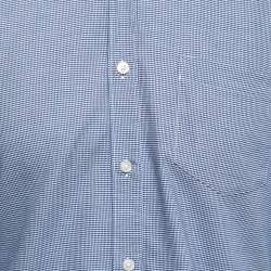 Pre Owned Boss By Hugo Boss Blue Patterned Cotton Button Front Shirt M