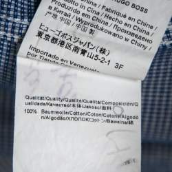 Pre Owned Boss By Hugo Boss Blue Patterned Cotton Button Front Shirt M