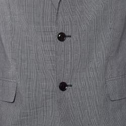 Pre Owned Boss By Hugo Boss Grey Checkered Cotton Huge/Genius-W Blazer L
