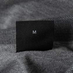 Pre Owned Boss By Hugo Boss Grey Cotton Knit Polo T-Shirt M