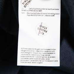 Pre Owned Boss By Hugo Boss Blue Embossed Logo Print Cotton Teebo_N T-Shirt L