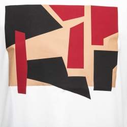 Pre Owned Boss By Hugo Boss White Graphic Print Cotton Tiburt 151 T-Shirt M