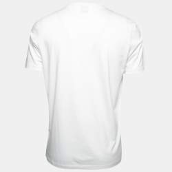 Pre Owned Boss By Hugo Boss White Graphic Print Cotton Tiburt 151 T-Shirt M