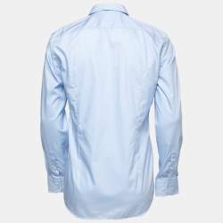 Pre Owned Hugo by Hugo Boss Blue Cotton Button Front Shirt M