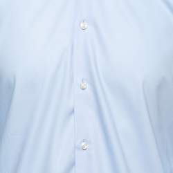 Pre Owned Hugo by Hugo Boss Blue Cotton Button Front Shirt M