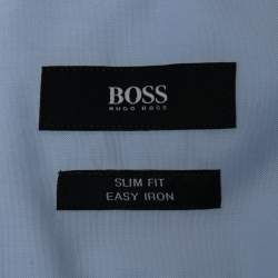 Pre Owned Hugo by Hugo Boss Blue Cotton Button Front Shirt M
