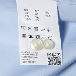 Pre Owned Hugo by Hugo Boss Blue Cotton Button Front Shirt M