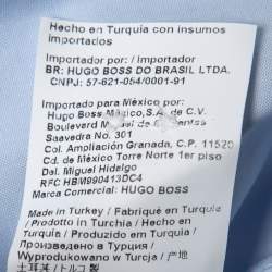 Pre Owned Hugo by Hugo Boss Blue Cotton Button Front Shirt M