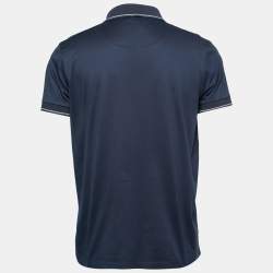 Pre Owned Boss By Hugo Boss Dark Blue Cotton Slim Fit Polo T-Shirt XL