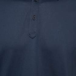 Pre Owned Boss By Hugo Boss Dark Blue Cotton Slim Fit Polo T-Shirt XL