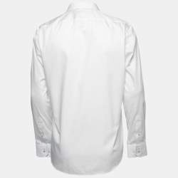 مملوكة مسبقًا Boss By Hugo Boss White Cotton Full Sleeve Regular Fit Easy Iron Shirt M