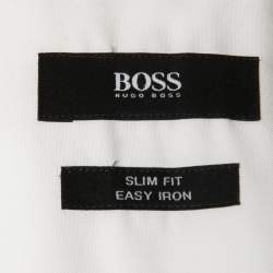 Pre Owned Boss By Hugo Boss White Cotton Slim Fit Shirt L