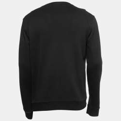 Pre Owned Boss By Hugo Boss Black Cotton Knit Crew Neck Sweatshirt L