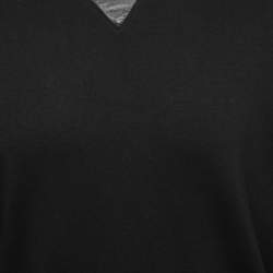 Pre Owned Boss By Hugo Boss Black Cotton Knit Crew Neck Sweatshirt L