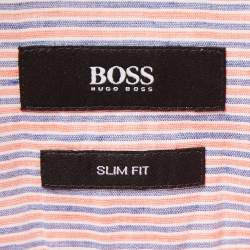 مملوكة مسبقًا Boss By Hugo Boss Red Cotton Button Front Shirt L