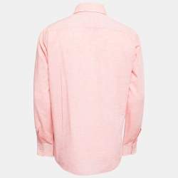 مملوكة مسبقًا Boss By Hugo Boss Red Cotton Button Front Shirt L