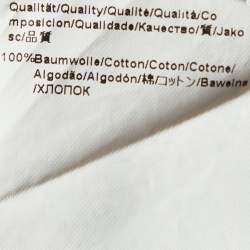 Pre Owned Boss By Hugo Boss Grey  & White Cotton Striped Polo T shirt XL