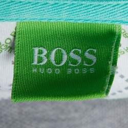 Pre Owned Boss By Hugo Boss Grey  & White Cotton Striped Polo T shirt XL