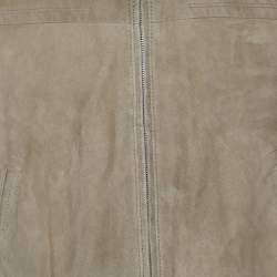 Pre Owned Boss by Hugo Boss Beige Suede ZIp Front Jacket XL
