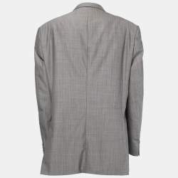 Pre Owned Boss By Hugo Boss Grey Striped Virgin Wool Lucca Blazer 4XL