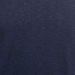 Pre Owned Boss By Hugo Boss Navy Blue Cotton Knit Crew Neck Sweatshirt L
