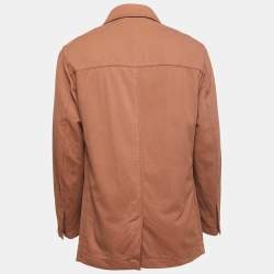 Pre Owned Boss By Hugo Boss Vintage Brown Cotton Button Front Jacket L