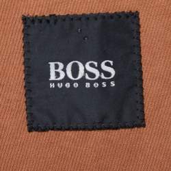 Pre Owned Boss By Hugo Boss Vintage Brown Cotton Button Front Jacket L