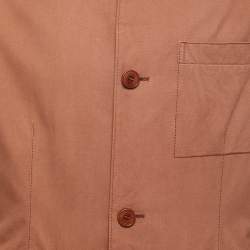 Pre Owned Boss By Hugo Boss Vintage Brown Cotton Button Front Jacket L