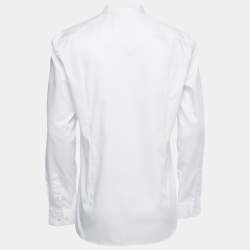 Pre Owned Boss by Hugo Boss White Cotton Round Neck Slim Fit Shirt L