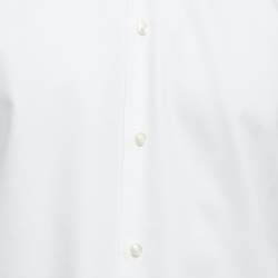 Pre Owned Boss by Hugo Boss White Cotton Round Neck Slim Fit Shirt L