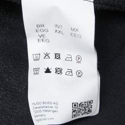 Pre Owned Boss By Hugo Boss Black Cotton Pique Polo T-Shirt XXL