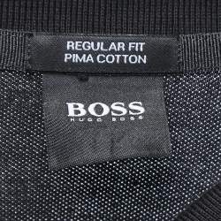 Pre Owned Boss By Hugo Boss Black Cotton Pique Polo T-Shirt XXL