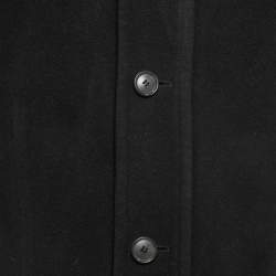 Pre Owned Boss By Hugo Boss Black Wool Single Breasted Hooded Coat M