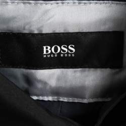 Pre Owned Boss By Hugo Boss Black Synthetic Single Breasted Coat M