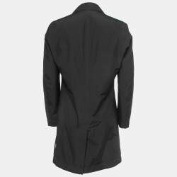 Pre Owned Boss By Hugo Boss Black Synthetic Single Breasted Coat M