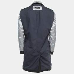 Pre Owned Boss By Hugo Boss Black Synthetic Single Breasted Coat M