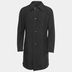 Pre Owned Boss By Hugo Boss Black Synthetic Single Breasted Coat M