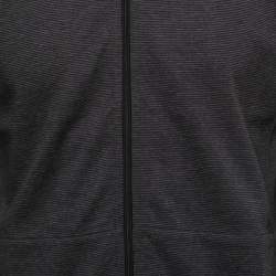 Pre Owned Boss By Hugo Boss Grey Striped Cotton Fossa 17 Zip Up Jacket M