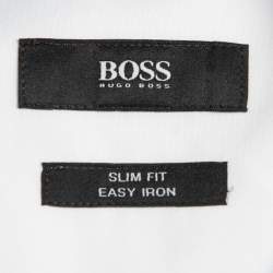 مملوكة مسبقًا Boss By Hugo Boss White Cotton Joram Slim Fit Shirt M