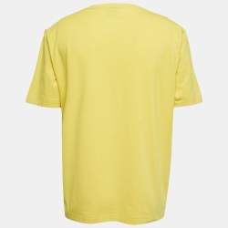 مملوكة مسبقًا Boss By Hugo Boss Yellow Cotton Relaxed Fit Crew Neck T-Shirt XL