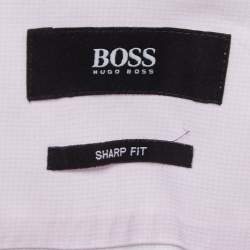 Pre Owned Boss By Hugo Boss Pink Pin Check Cotton Marlow Sharp Fit Shirt M