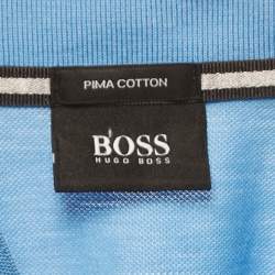 Pre Owned Boss By Hugo Boss Blue Pima Cotton Ferrara Polo T-Shirt XL