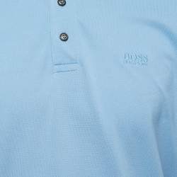 Pre Owned Boss By Hugo Boss Blue Pima Cotton Ferrara Polo T-Shirt XL